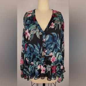 Guess Montara Printed Peplum T